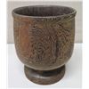 Image 1 : Footed Wooden Vessel, Approx. 7" Dia, 8.5" Tall
