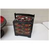 Image 2 : Black Lacquered 3-Section Jubako Bento Box & Round Footed Bowl (Siam Imports)