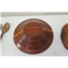 Image 8 : Round Wooden Bowl & 6-Section Serving Tray & 4 Wooden Utensils