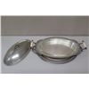 Image 2 : Serving Set - Platter w/ Handles, Oval Serving Tray w/ Lid & Glass Insert (WM Rogers & Son)