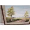 Image 2 : Framed Original Art on Canvas 17.5x15, Signed by Artist Perrett '74 "Country Road Albury, Australia"