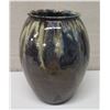 Image 1 : Glazed Pottery - Blue/Brown w/ Maker's Mark, 15" Tall