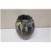 Image 2 : Glazed Pottery - Blue/Brown w/ Maker's Mark, 15" Tall