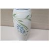 Image 2 : Ceramic White Vase w/ Blue Floral Design 'Tropical Clay Hawaii' 4" Dia, 14.5" Tall