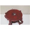 Image 2 : Carved Round Lacquered Wood Plant Stand w/Curved Legs, 14" Dia, 10.5" H