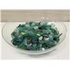 Image 1 : Large Round Glass Bowl Filled w/ Beach Glass, 16" Dia, 5"H