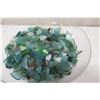 Image 2 : Large Round Glass Bowl Filled w/ Beach Glass, 16" Dia, 5"H