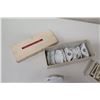 Image 2 : Qty 2 Boxes Floral Porcelain Place Markers & Shell Placecard Holders