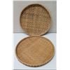 Image 1 : Qty 2 Large Woven Round Trays, 23" Dia.