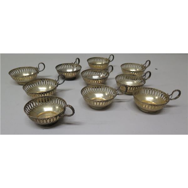 Qty 10 Bread Holders w/ Handles, Marked 'Sterling C3252'