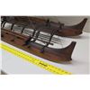 Image 2 : Double Hull, Wa’a Kaulua, Voyaging Canoe with 2 Sails, 50" Long, Built/Designed by James Kimo Hugho