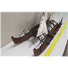 Image 8 : Double Hull, Wa’a Kaulua, Voyaging Canoe with 2 Sails, 50" Long, Built/Designed by James Kimo Hugho