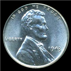 1943 Lincoln Steel Cent Coin GEM Graded MS68 (COI-4156)