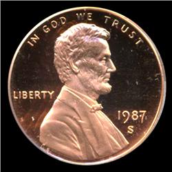 1987S US Lincoln Proof Cent Coin Graded PR70 DCAM Red (COI-4184)