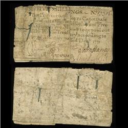 1771 RARE North Carolina 5 Shilling Colonial Note (COI-4124)