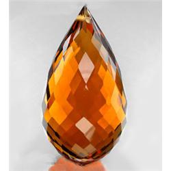 27.75ct RARE Elegant Briolette Drill Honey Reddish Citrine FLAWLESS (GEM-8950)