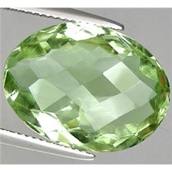 13.30ct RARE Exquisite Oval Checkerboard Green Amethyst FLAWLESS (GEM-8975)