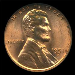 1951D Lincoln Cent Coin GEM Graded MS67 RED (COI-4162)