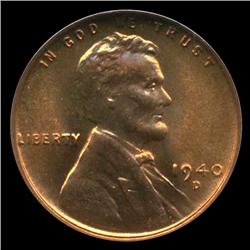 1940D US Lincoln Cent Coin NGC MS66 Red (COI-4198)