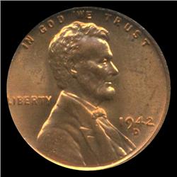 1942D Lincoln Cent Coin GEM Graded MS68 RED (COI-4202)