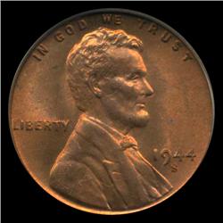 1944S US Lincoln Cent Coin PCGS MS66 Red (COI-4207)