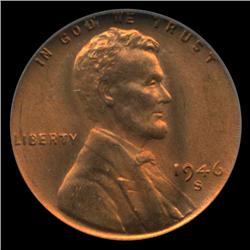 1946S US Lincoln Cent Coin ICG MS66 Red (COI-4213)