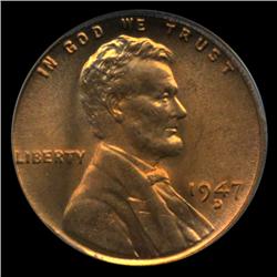 1947D US Lincoln Cent Coin PCGS MS66 Red (COI-4215)