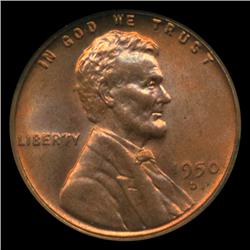 1950D Lincoln Cent GEM Graded MS67 RED (COI-4221)