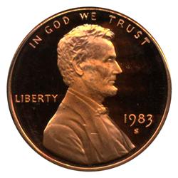 1983S PROOF Lincoln Cent Coin Graded PCGS PR69 DCAM Red (COI-4284)