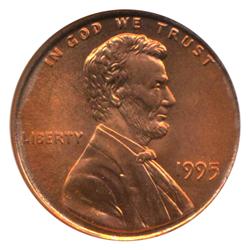 1995 Lincoln Cent Rare Double Die Graded NGC MS68 Red (COI-4299)