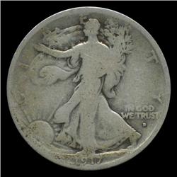 1917D Walking Liberty Half Obverse MM Circulated (COI-4355)
