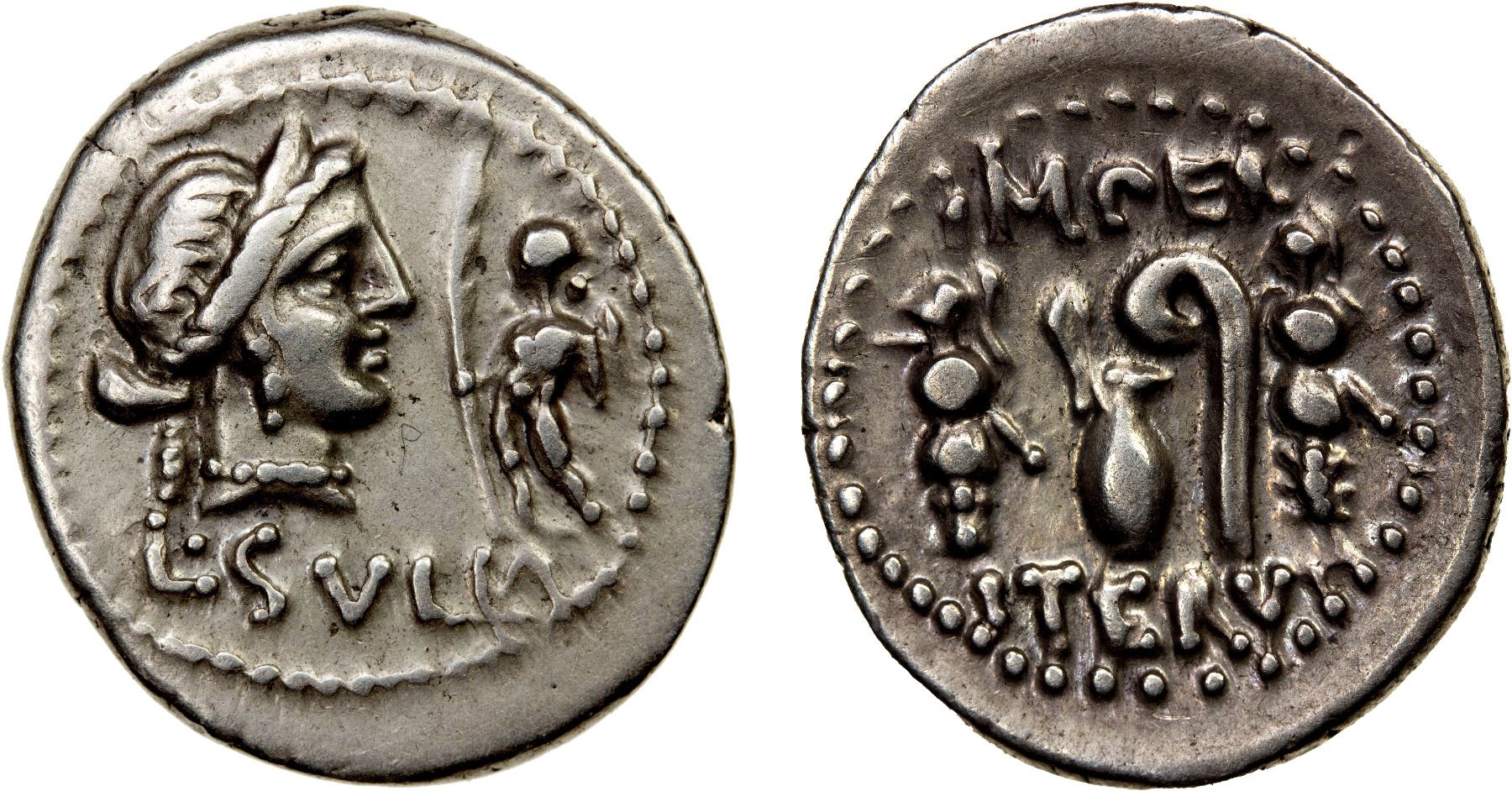 Sulla Coin Rome ROMAN IMPERATORIAL PERIOD: L. Cornelius Sulla, AR denarius (3.86g ...