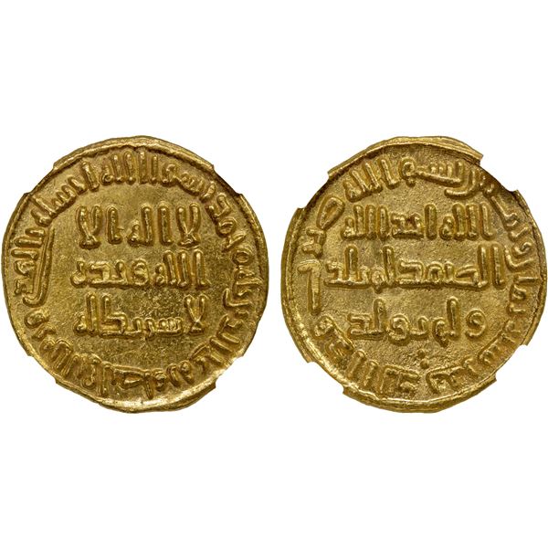 UMAYYAD: al-Walid I, 705-715, AV dinar (4.26g), AH88, NGC graded MS65