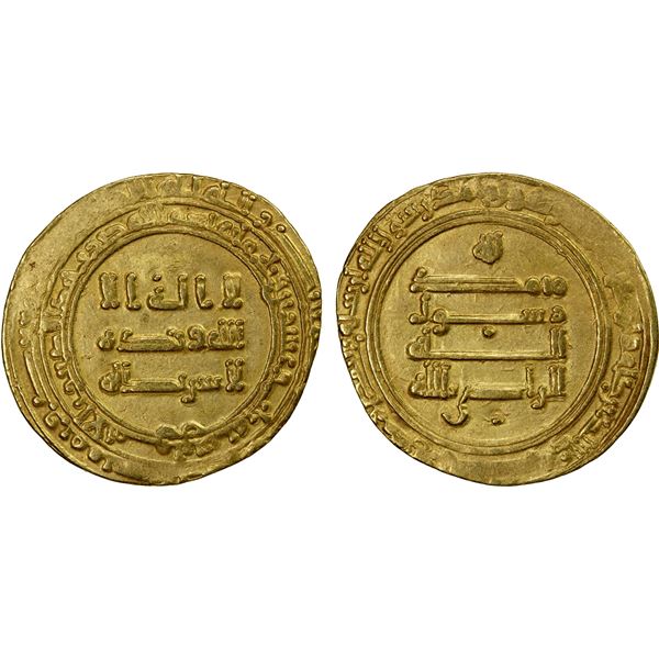 ABBASID: al-Radi, 934-940, AV dinar (4.02g), al-Ahwaz, AH323, VF