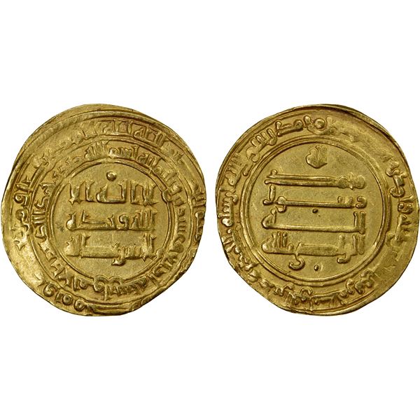 ABBASID: al-Radi, 934-940, AV dinar (4.56g), al-Ahwaz, AH324, VF-EF