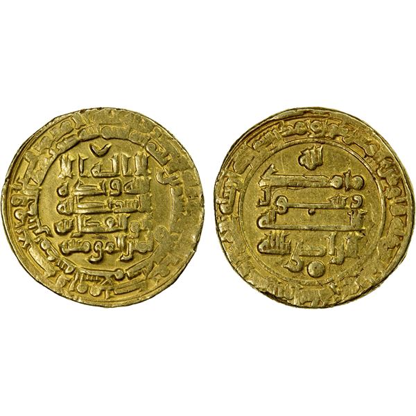 ABBASID: al-Radi, 934-940, AV heavy dinar (6.43g), Madinat al-Salam, AH327, VF