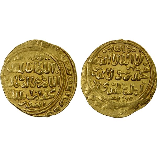 BAHRI MAMLUK: Muhammad I, 3rd reign, 1310-1341, AV dinar (5.74g), al-Qahira, AHxx8, nearly EF