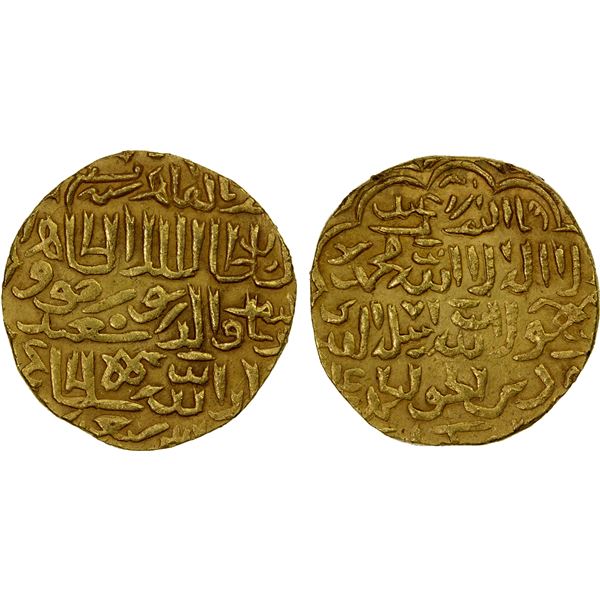 BURJI MAMLUK: Barquq, 1382-1389 & 1390-1399, AV dinar (14.48g), al-Qahira, AH799, bold VF
