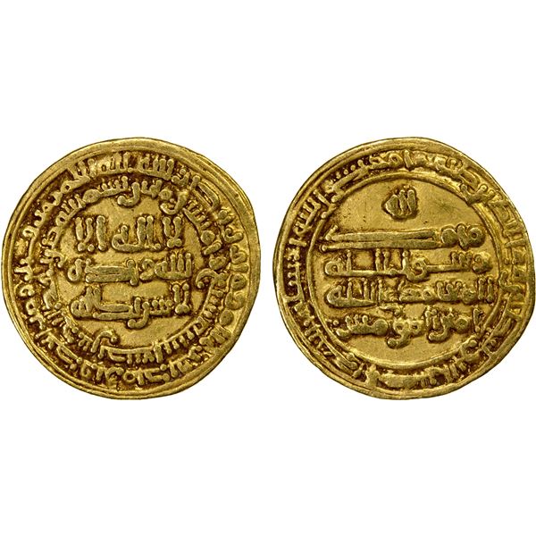 ABBASID OF YEMEN: al-Mu'tamid, 870-892, AV dinar (2.85g), San'a, AH257, attractive VF