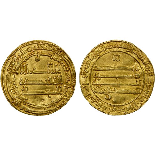 ABBASID OF YEMEN: al-Muktafi, 902-908, AV dinar al-mutawwak (2.66g), San'a, AH292, VF
