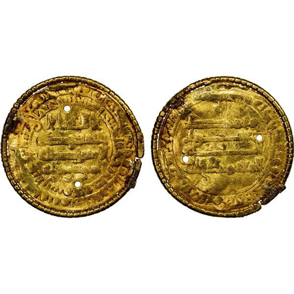 EAST AFRICA: ABBASID OF YEMEN: al-Mu'tamid, 870-892, AV dinar (3.61g), San'a, AH268, crude VF