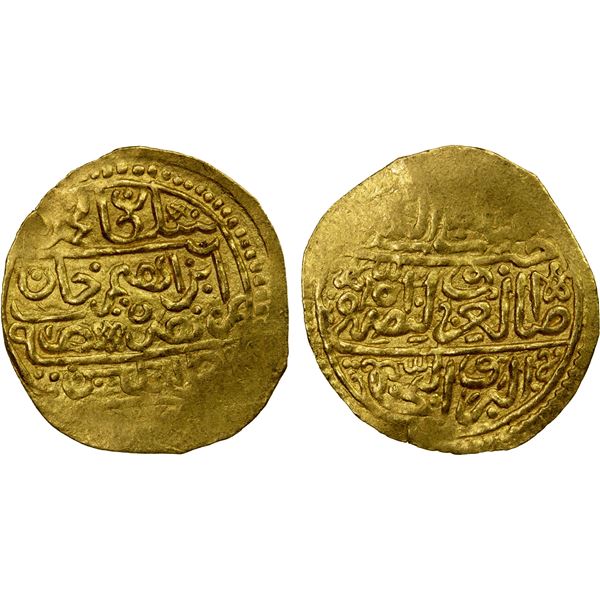 OTTOMAN EMPIRE: Mehmet IV, 1648-1687, AV sultani (3.46g), Tarabulus (Trablus), DM, EF
