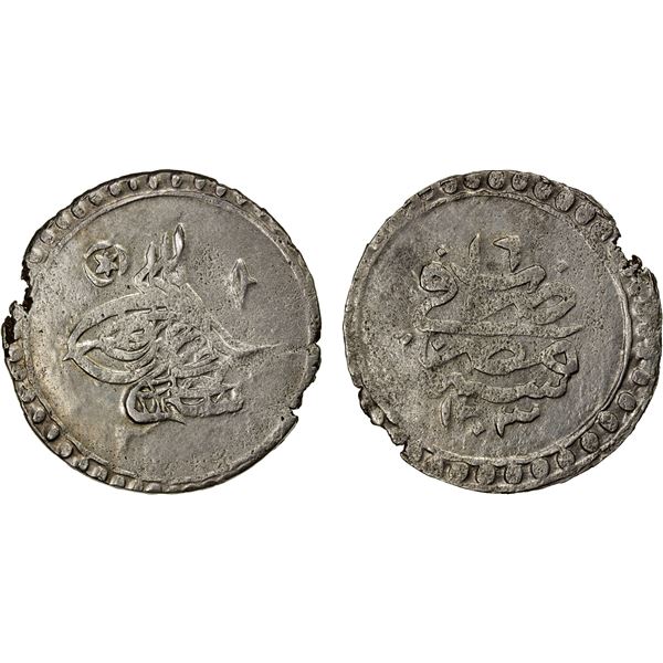 EGYPT: Selim III, 1789-1807, AR qirsh (40 para) (11.66g), Misr, AH1203 year 16, Unc