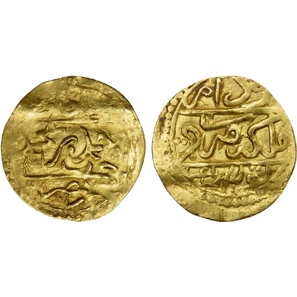 TUNIS: Ahmad III, 1703-1730, AV 1/2 sultani (1.77g), Tunis, AH1141, F-VF