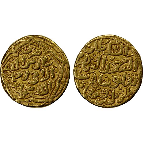 DELHI: Muhammad b. Tughluq, 1325-1351, AV tanka (11.00g), NM, AH733, attractive VF