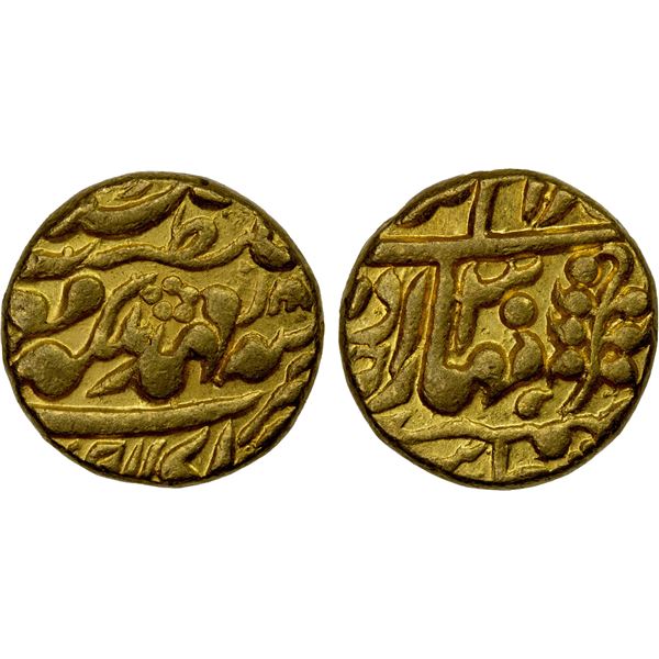 JAIPUR: Ram Singh, 1835-1880, AV mohur (10.72g), Sawai Jaipur, year 30 (1865), Unc