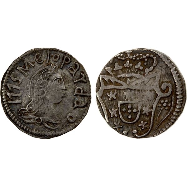 GOA: José I, 1750-1777, AR 1/2 pardao (2.67g), 1775, choice VF