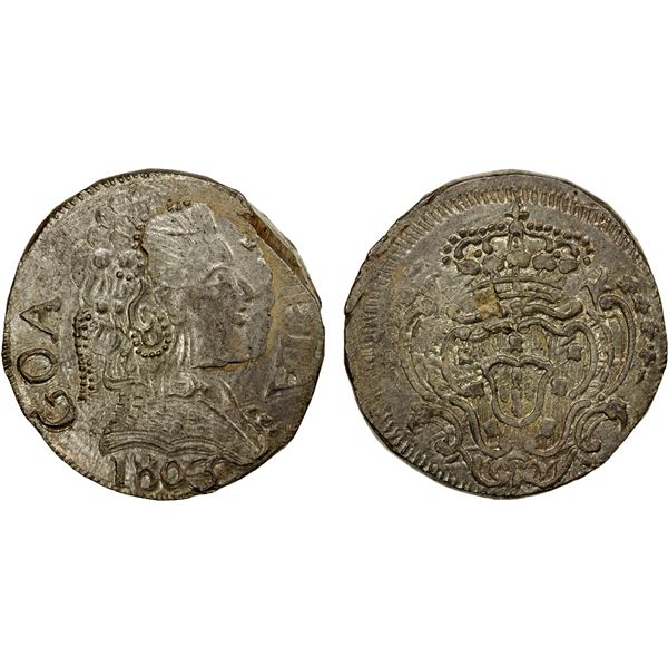 GOA: Maria I, 1788-1809, AR rupia (10.99g), 1803, EF to AU