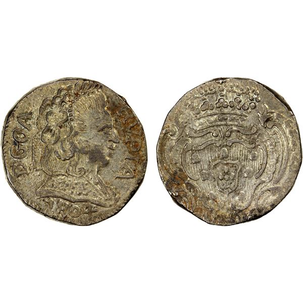 GOA: Maria I, 1788-1809, AR rupia (10.94g), 1804, lovely EF