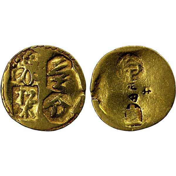 JAPAN: Local Coinage, AV ichi-bu kin (3.65g), Koshu Province, ND (1650-1850), F-VF